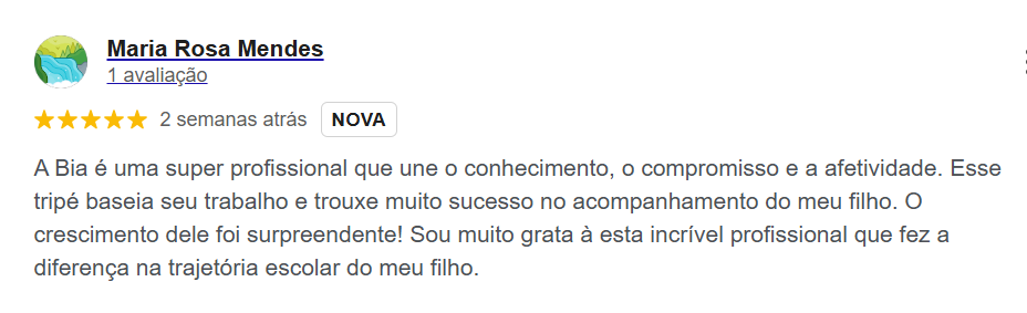 Avaliação de Maria Rosa Mendes